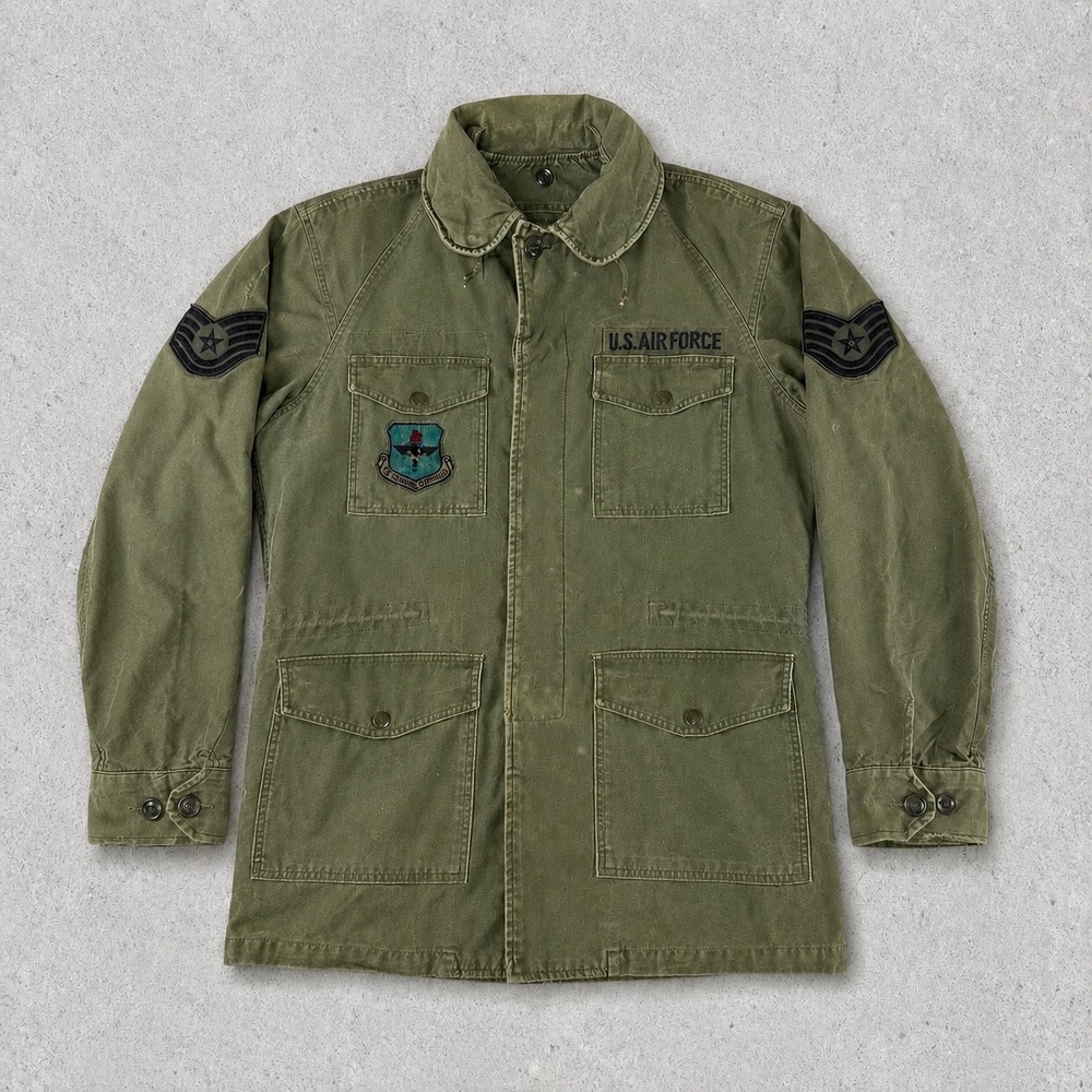 Vintage John Ownbey Coat Mens Small Green USAF Field Jacket Hooded Military